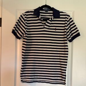 Striped Polo Shirt with Logo